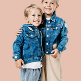 Kinder-Jeansjacke mit Klettflächen - Patch&Fino inkl. Patch-Set