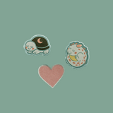 Patch-Set „Heute träumerisch“ – Herz, schlafender Drache & Schildkröte